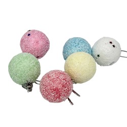 Коледни  топки за елха 6бр. 4см. светли цветове Коледна украса 