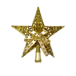 Коледна звезда пвц с панделка 15см. Коледна украса 