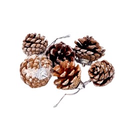 Декоративни борови шишарки за елха 6 бр. Коледна украса 