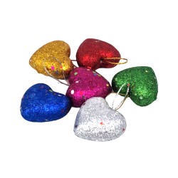 Комплект сърца  за елха 6бр Коледна украса 