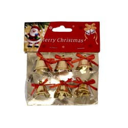 Комплект Коледни златни камбанки 6бр. Коледна украса 