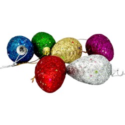 Коледни  топки за елха 6бр. шишарки с брокат Коледна украса 