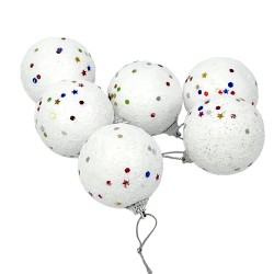 Коледни  топки за елха 6бр. 5см.  бели Коледна украса 