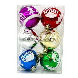 Коледни  топки за елха 6бр. 6см.  в кутия декорация Коледна украса 