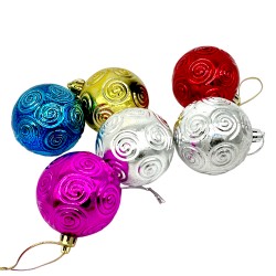 Коледни  топки за елха 6бр. 6см.  Коледна украса 