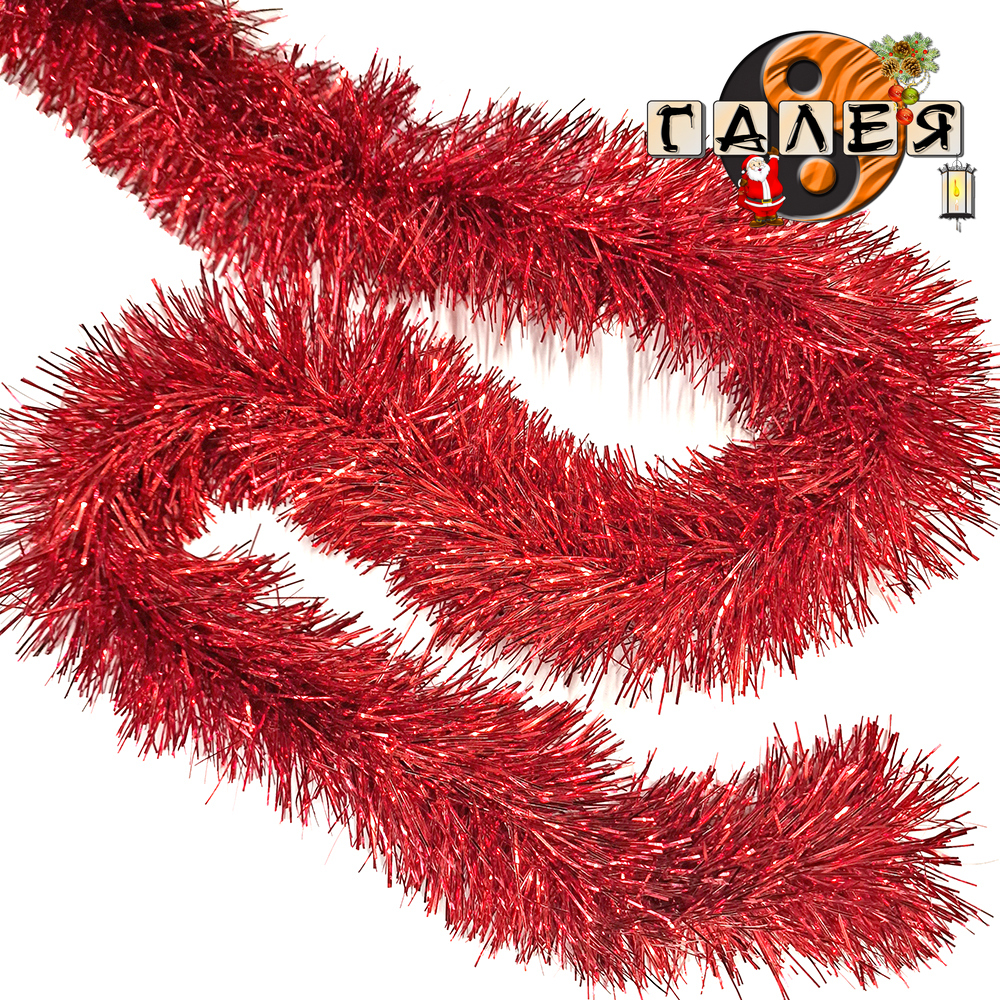 Гирлянд  Широк/8см/  ЧЕРВЕН BG 1.8M. Коледна украса 