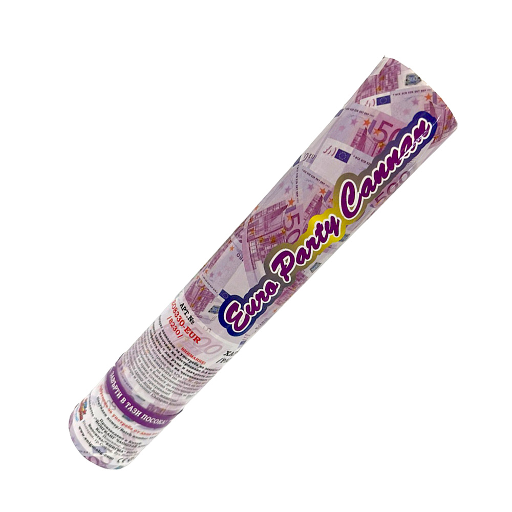 КОНФЕТА PARTY POPPER 30СМ. (банкноти 500 евро) Парти артикули
